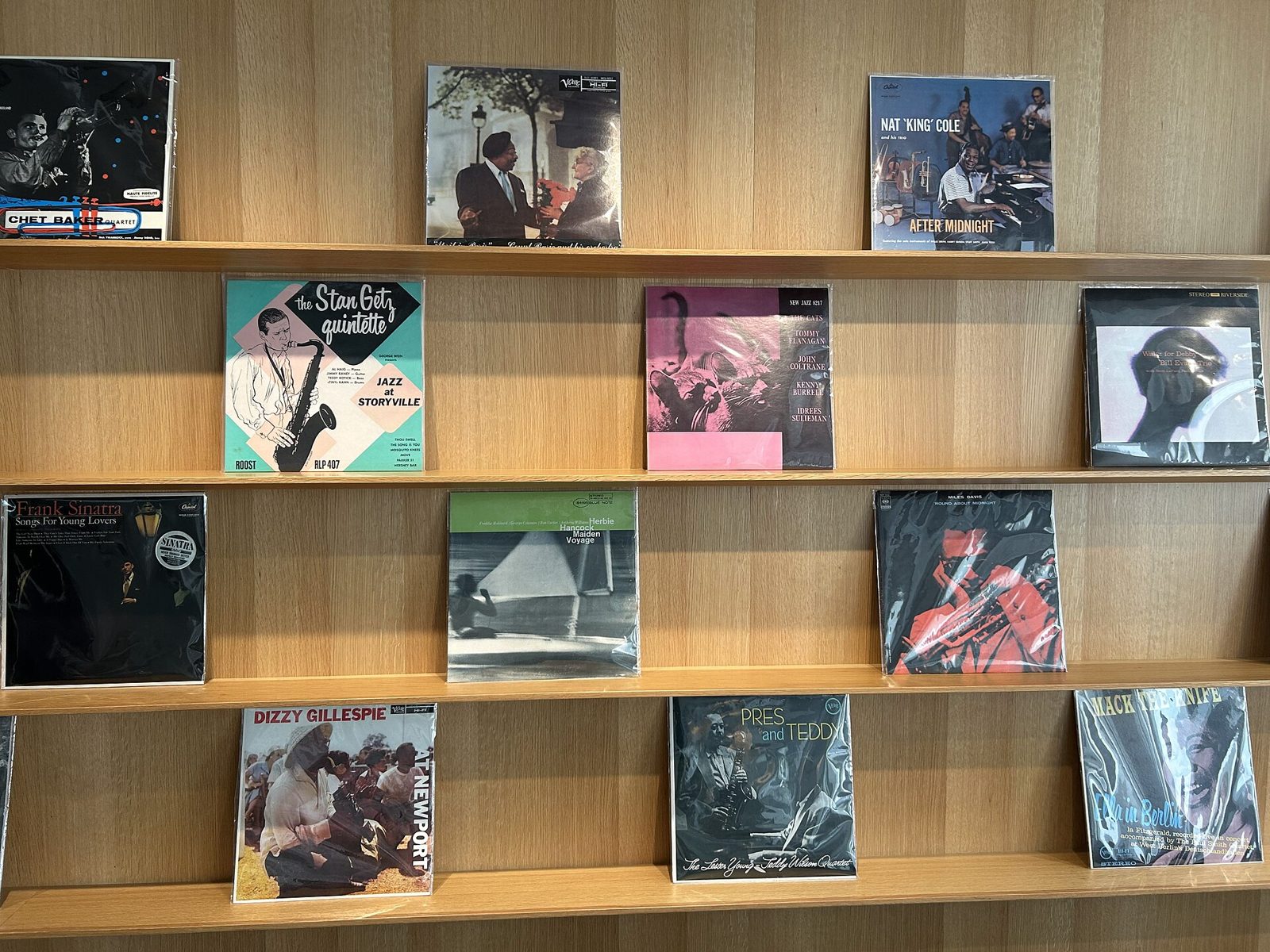 Record shelves inside the Haruki Murakami Library at Waseda University